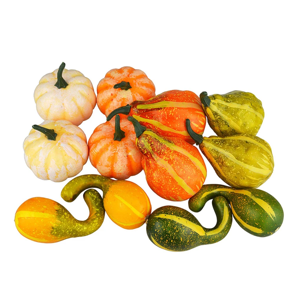 Package of 6 Assorted Artificial Frosted Gourds and Pumpkins