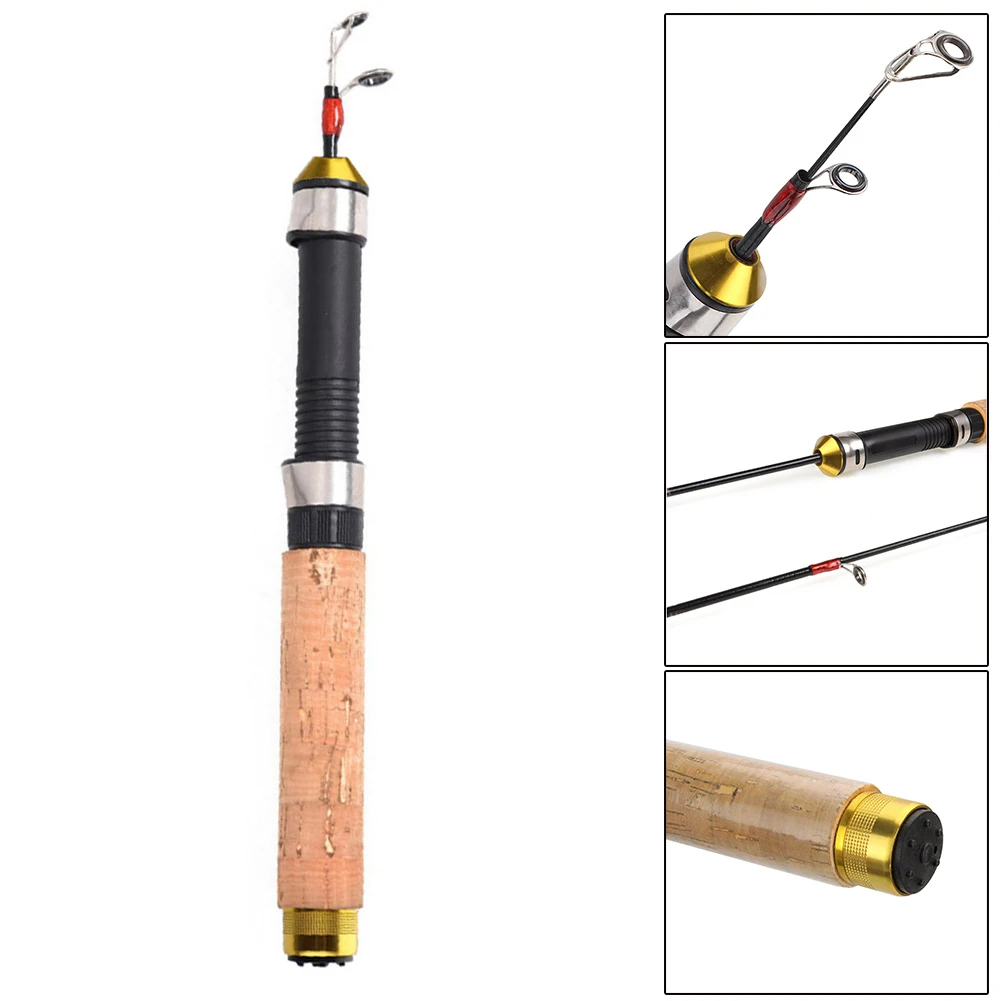 60cm Winter Shrimp Fishing Rods Portable Ice Rod Metal Fishing