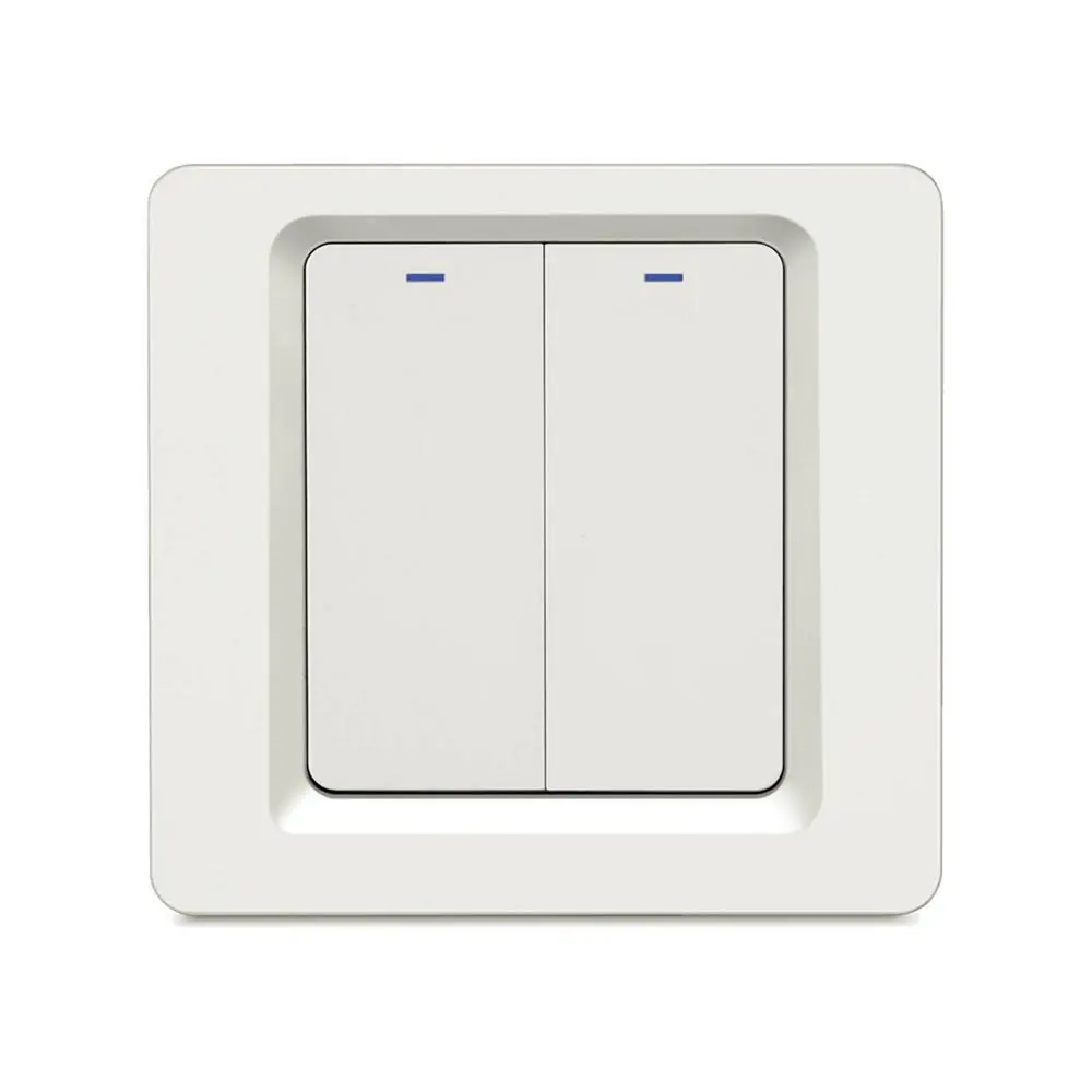 Умный выключатель Hiper встраиваемый 2 кнопки механика/Wi-Fi/AC 100-240В/50-60 Гц/600Вт/белый IOT