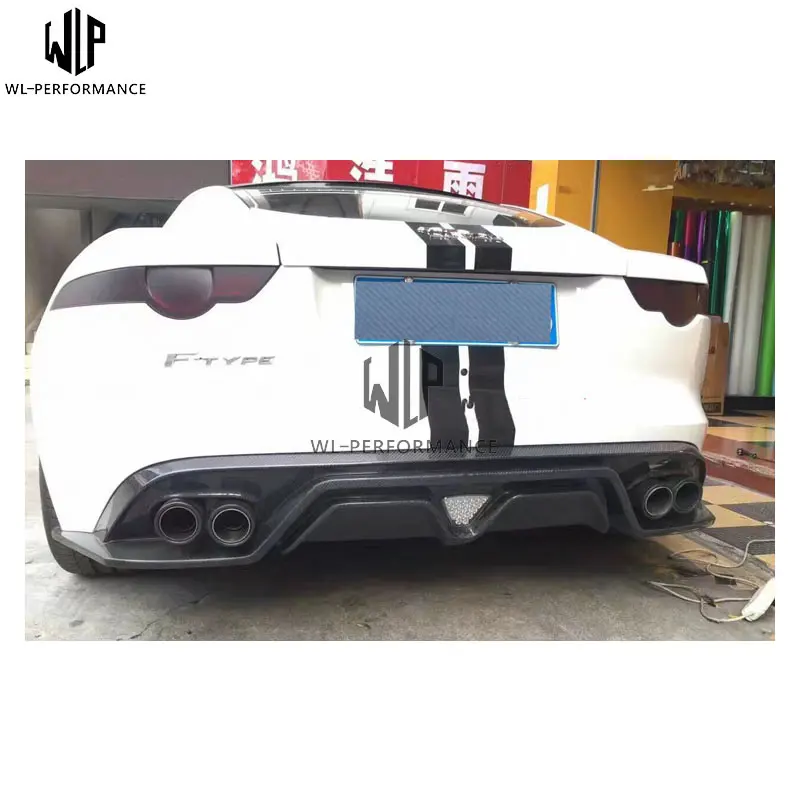 F-TYPE карбоновое волокно, четыре задних диффузора для губ, задний бампер, спойлер, Комплект кузова для автомобиля Jaguar F-TYPE