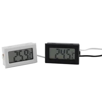 

2PCS Waterproof Wired Thermometer Mini Embedded Digital Thermometer for Refrigerator Fish Tank (Celsius, White + Black)