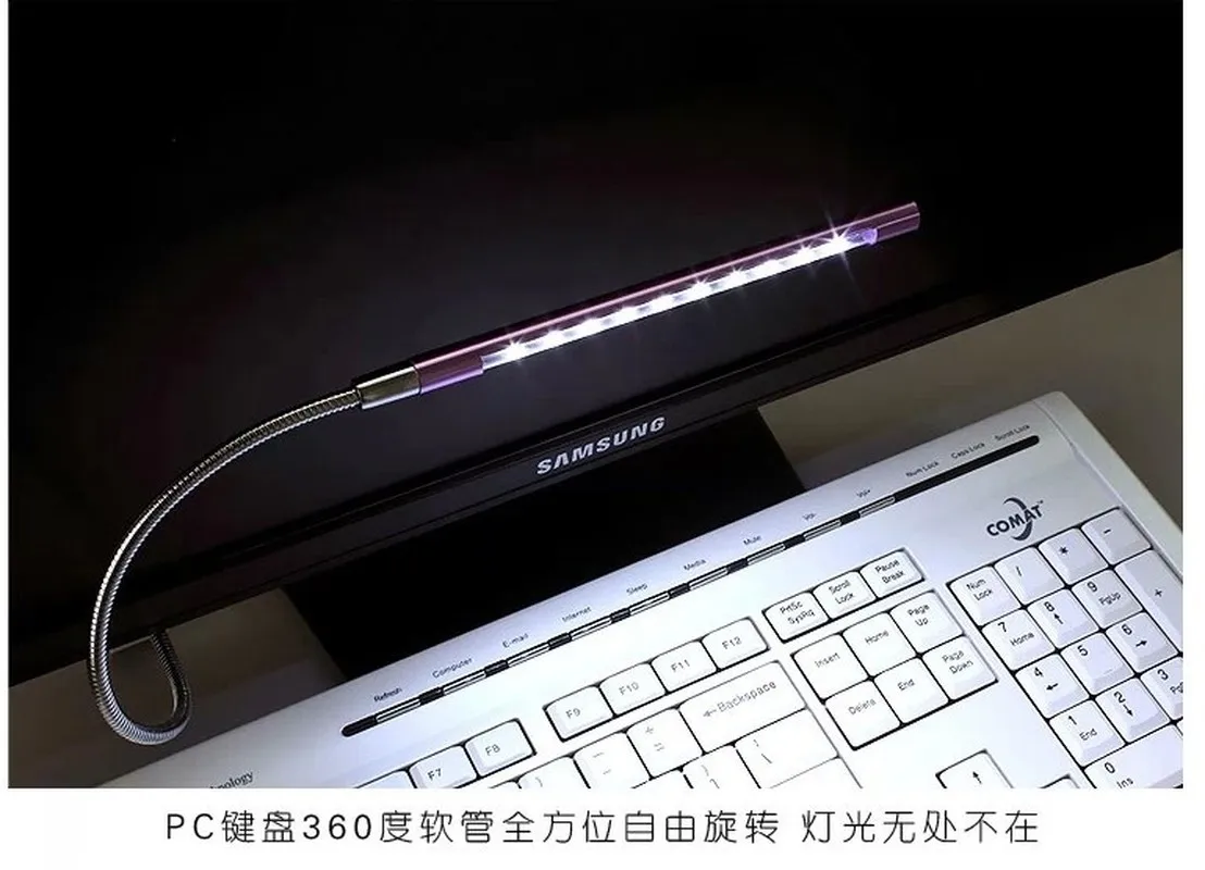 Светодиодная лампа для чтения гибкий USB светильник книг ноутбуков ПК компьютеров
