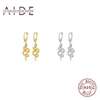 

AIDE Fashion Long Serpentine Snake Tassel Stud Earrings for Women's Punk Style Animal Earrings 100% 925 Sterling Silver Earrings