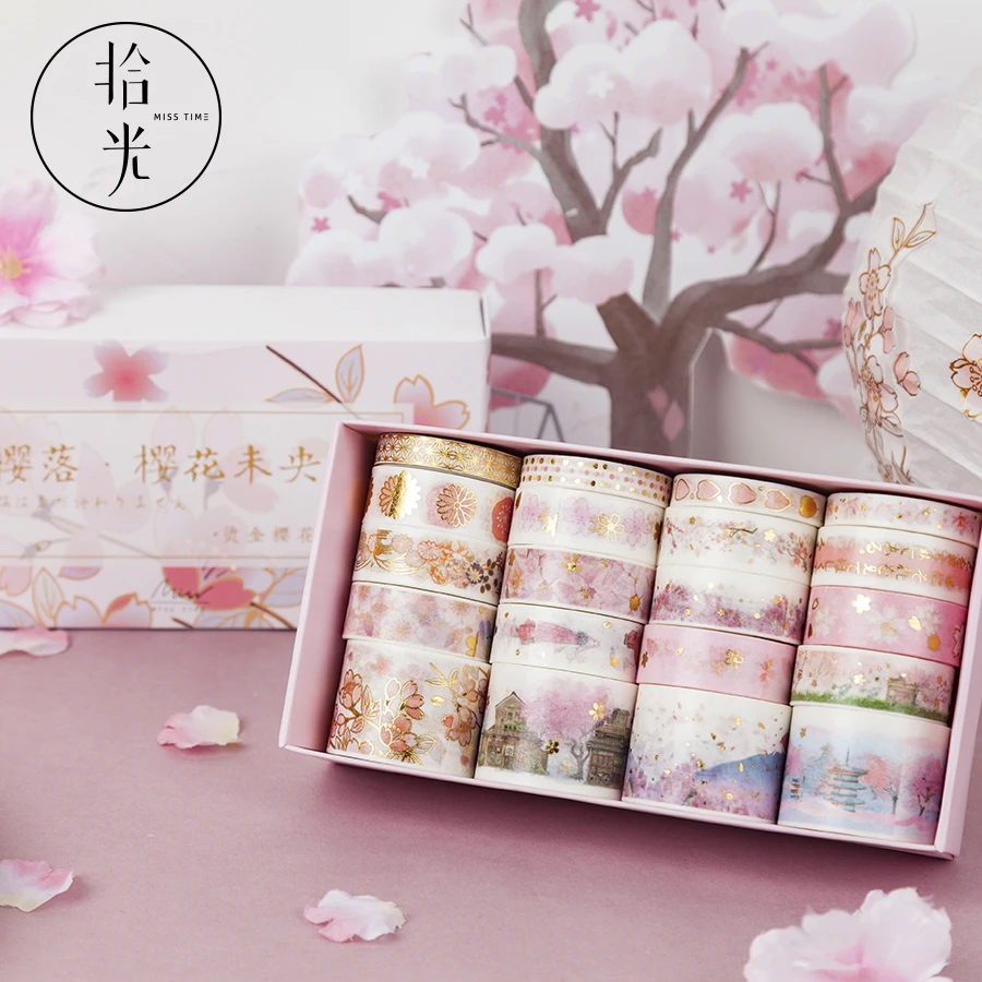 20 pcs/set Retro Divine Gold Bullet Journal Washi Tape set Adhesive DIY Scrapbooking Sticker Label Japanese Stationery | Канцтовары для
