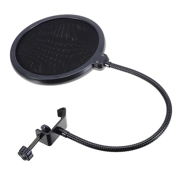 

Double Layer Studio Microphone Mic Wind Screen Pop Filter Swivel Mount Mask Shied For Speaking Microphone Accessories