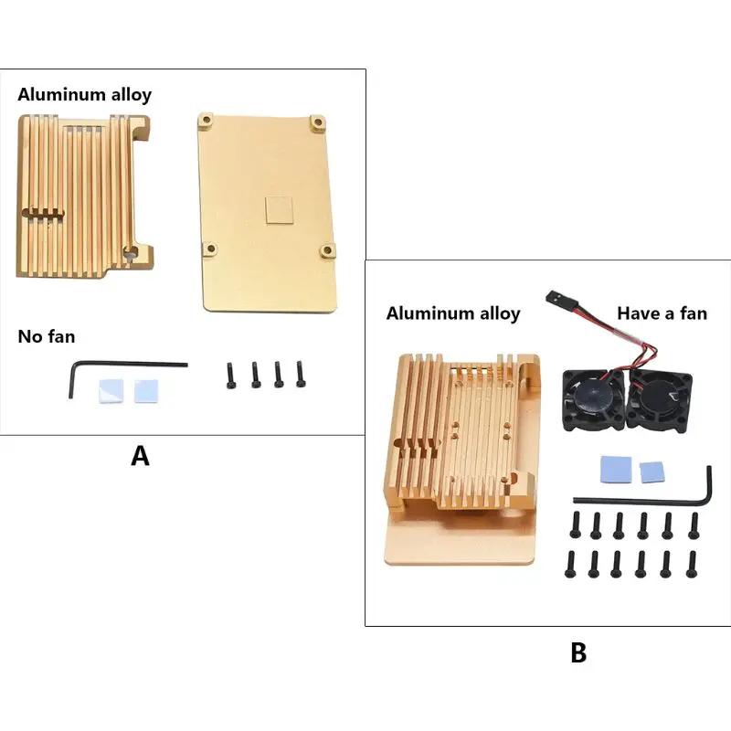 Алюминий сплав Корпус чехол металлический корпус черного ящика излучающая пластина теплоотводящий кулер для Raspberry Pi 4 модели B