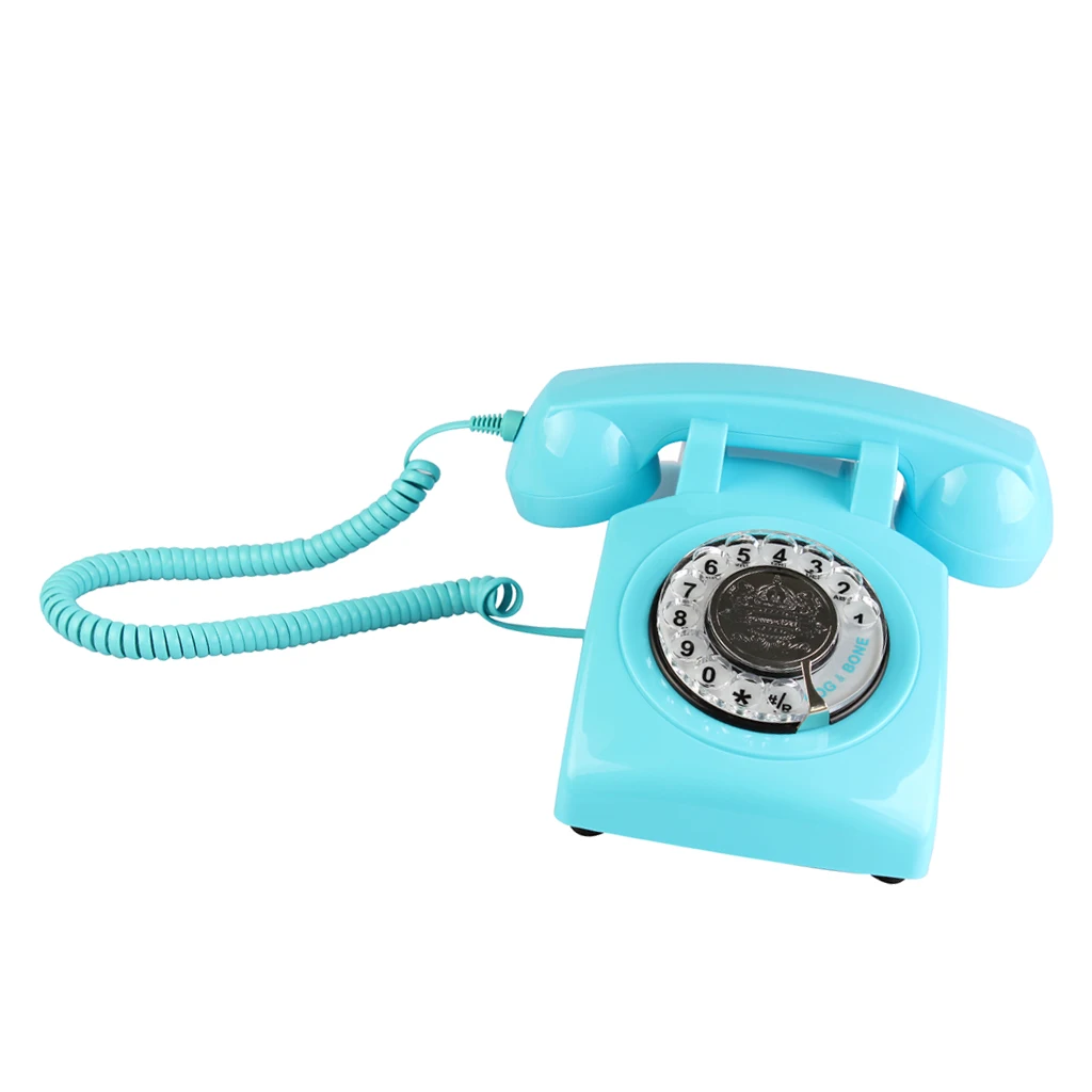 Retro Rotary Dial Home Phones, Old Fashioned Classic Corded Telephone Vintage Landline Phone for Home and Office