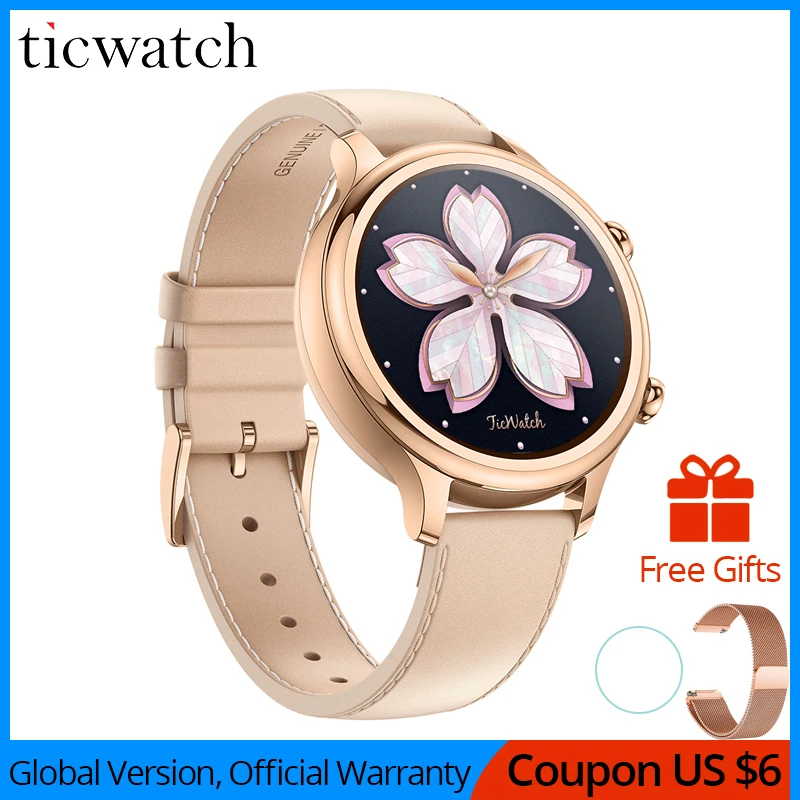 Pаспродажа Оригинальный Ticwatch C2 Smartwatch одежда OS от Google Встроенный font b GPS b font монитор сердечного ритма фитнес трекер Google Pay бесплатный подарок ремешок