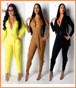Flare Sleeve Wide Leg Pants Long Jumpsuit Women Autumn Fashion Elegant Workwear Formal Party Romper Belted Knot Side Jumpsuit