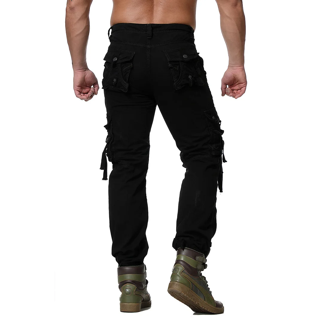 Новинка, зимние мужские комбинезоны с несколькими карманами, военные свободные мужские комбинезоны, хлопковые повседневные мужские камуфляжные брюки YK006