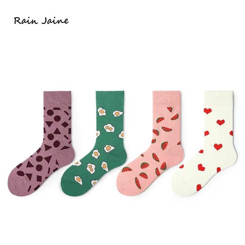 Женские черно-белые забавные зимние милые счастливые носки женские Харадзюку Kawaii с животным принтом розовые Skarpetki Damskie Chaussette Femme Hiver