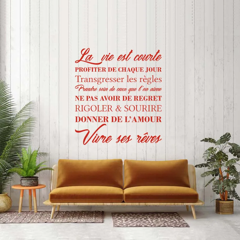 Stickers Citation La Vie C Est Vivre Ses Reves Vinyl Wall Decor Living Room Wall Art Decal Home Decor Poster House Decoration Wall Stickers Aliexpress