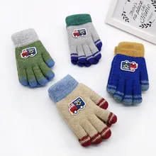 Toddler Baby Girls Boys Outdoor Winter Patchwork Keep Warm Mitten Girls Winter Cute Cartoon Print Villus Keep Warm Mittens