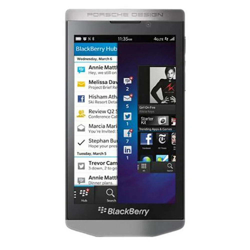 Original BlackBerry Porsche Design P'9982 Unlocked 4G LTE Moblie Phone 64GB 2GB RAM 12MP Camera P9982 New Cell Phone 4