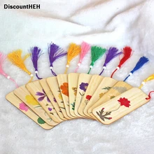 Случайный 1 шт креативные сушеные цветы из бамбука закладки в китайском стиле каваи классические заметки подарок канцелярские принадлежности DIY натуральный