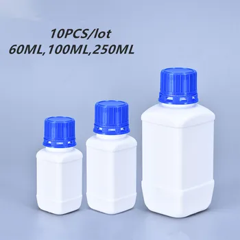 

60ML/100ML/250ML Empty Liquid container Leakproof HDPE Laboratory reagent bottles BPA Free 10PCS/lot