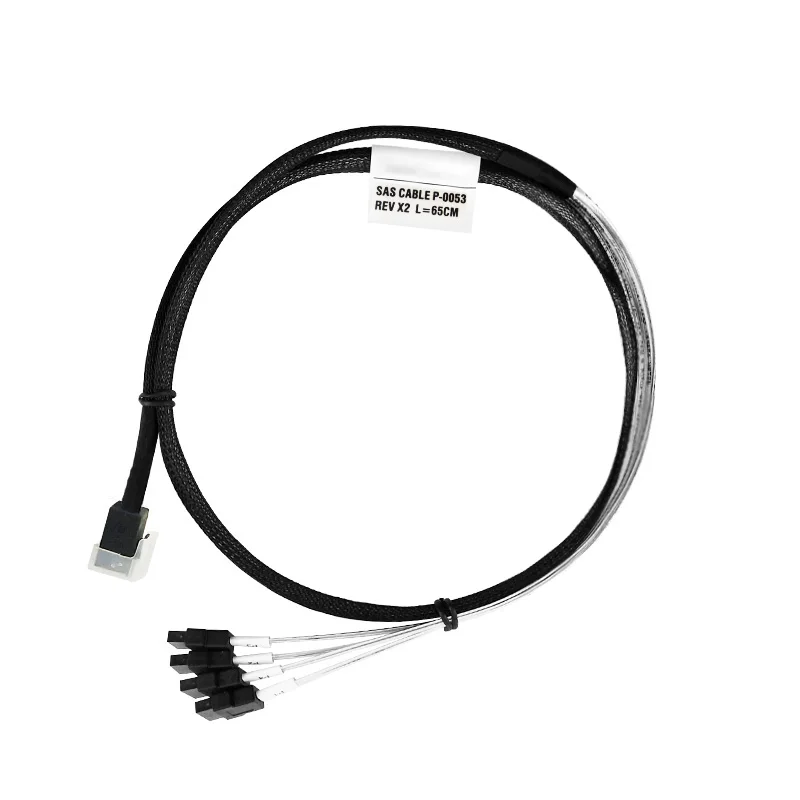 

MiniSAS HD SFF-8643 to 4 SATA 12 Gb/s высокопроизводительный SAS/SATA кабель 80 см в длину 30AWG 100-Ohm, совместимый с HBA или RAID картой