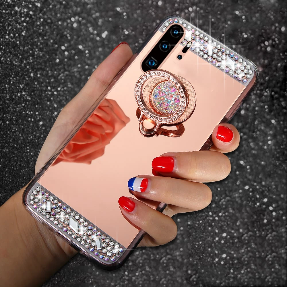 Роскошный зеркальный чехол Pepmune с бриллиантами для Huawei P30 Pro P20 Mate 20 P10 P9 P8 Lite 2017