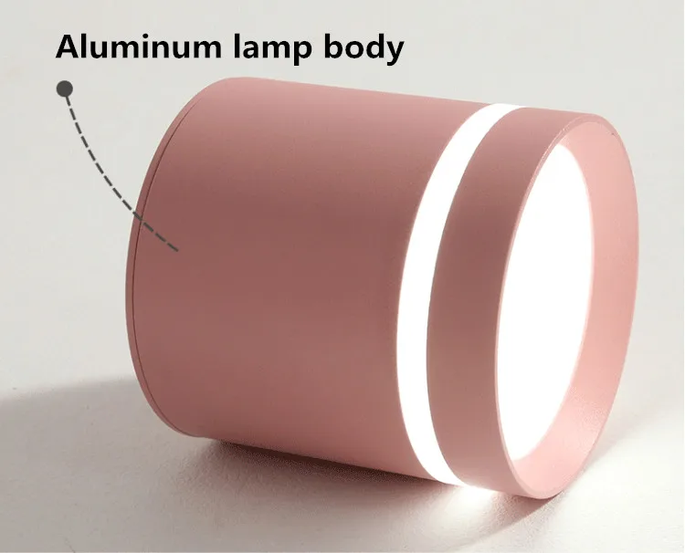 明装筒灯led七彩色马卡龙色彩过道玄关小吸顶灯圆形走廊三色变光-淘宝网_07