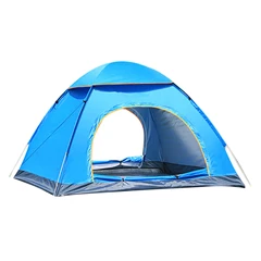 Blue Палатка для кемпинга, 2/3 человек, для улицы, кемпинга, портативная, водонепроницаемая, походная, анти-УФ, olding, всплывающая, автоматическая, открытая, солнцезащитная, Ультралегкая - Цвет: Blue