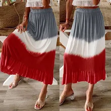 Осенние женские полосатые юбки Boho повседневные юбки праздничные повседневные юбки с принтом освежающие женские