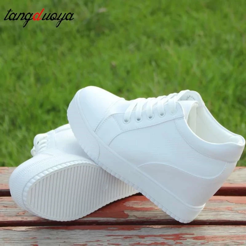 Zapatillas de plataforma para mujer, zapatos blancos de tacón de cuña,  informales, de plataforma alta _ - AliExpress Mobile