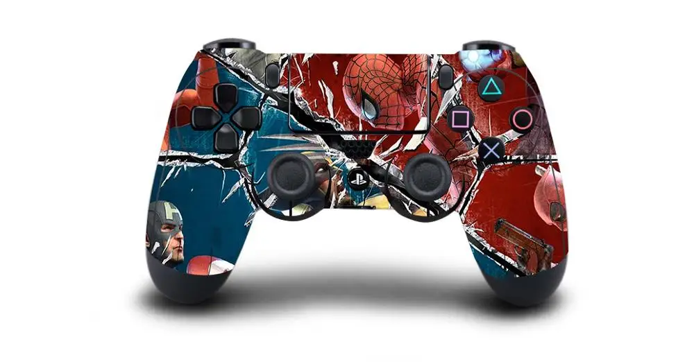 QBTM0501 Человек-паук защитная крышка наклейка для PS4 контроллер кожи для Playstation 4 Pro тонкая наклейка PS4 Кожа Наклейка аксессуары - Цвет: QBTM0501