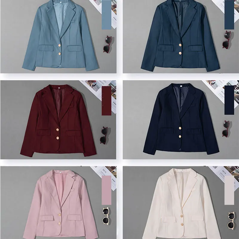 High School Preppy Pink Uniform Top Women Long Sleeve Jk Suit Coat Japanese Girl Student Blazer for Seifuku Cosplay Clothes