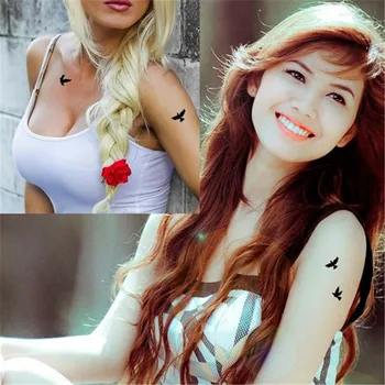

Bird Design Tattoo Sticker Disposable Flying Bird Waterproof Transparent Stickers Wrist Temporary Lasting Sexy Tattoo Thin Patch