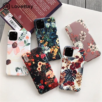 

Lovebay Retro Flowers Leaf Phone Case For iPhone 11 11 Pro X XR XS Max 8 7 6 6s Plus Leaves Matte Soft IMD Silicone Back Cover
