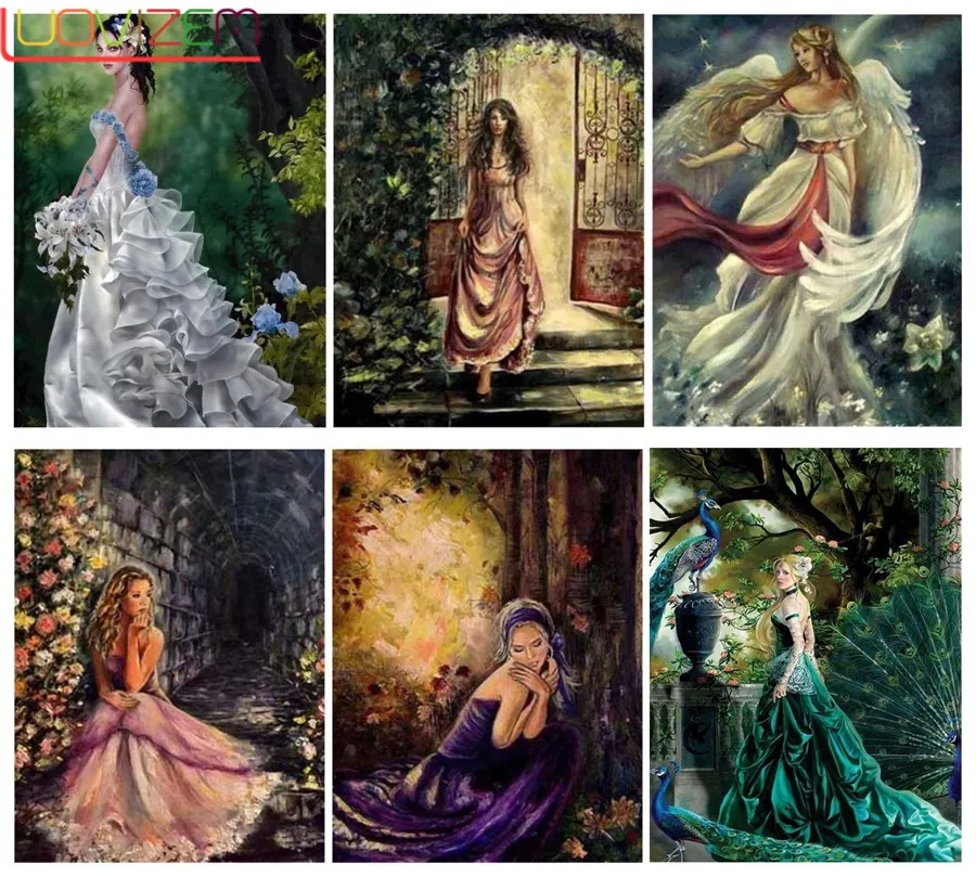 

New 5D DIY Diamond Painting Princess In The Woods of Rhinestones Kit Diamond Embroidery Full Circular Drill Decor Gift