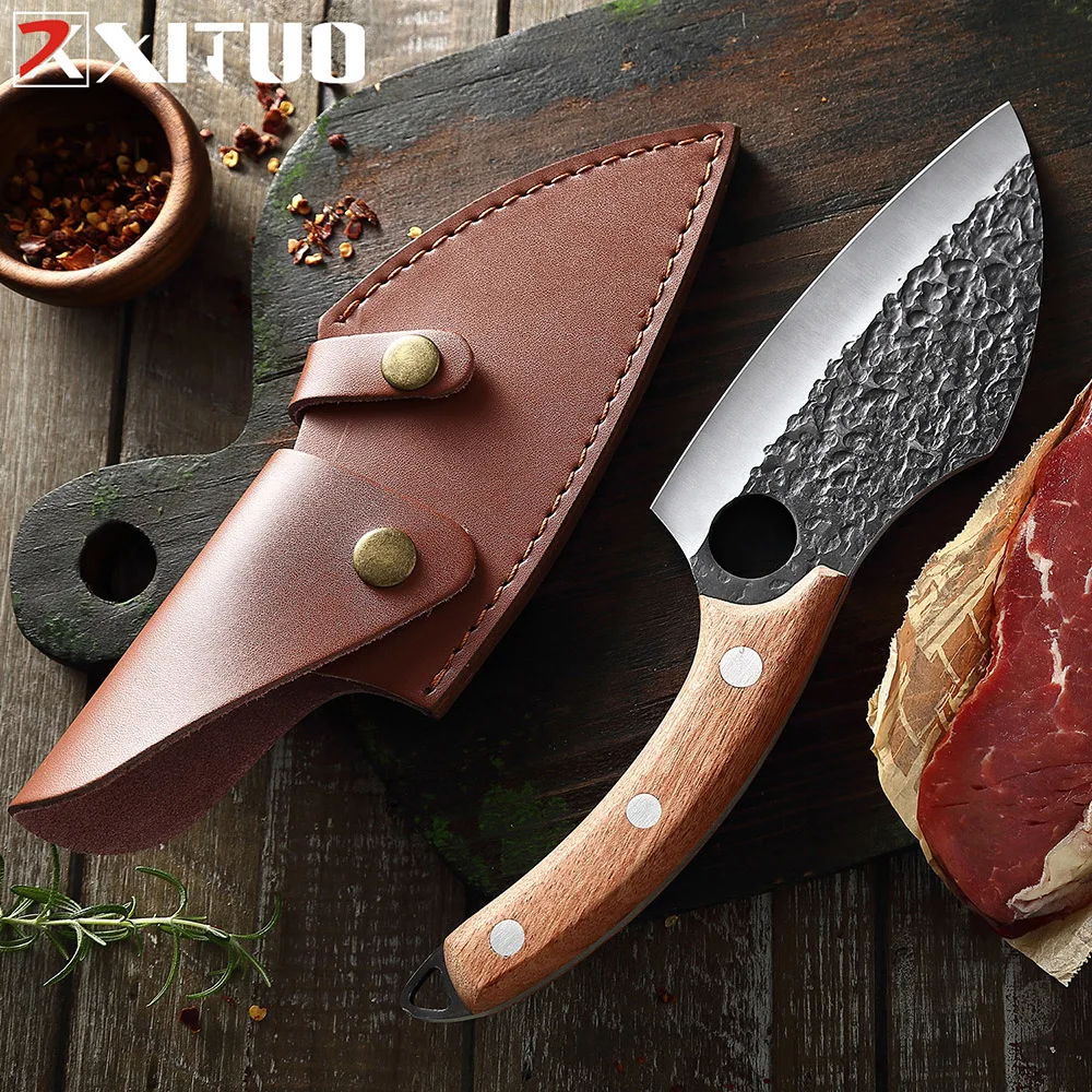XITUOHandmadeStainlessSteelKitchenKnifeOutdoorPortableCooking