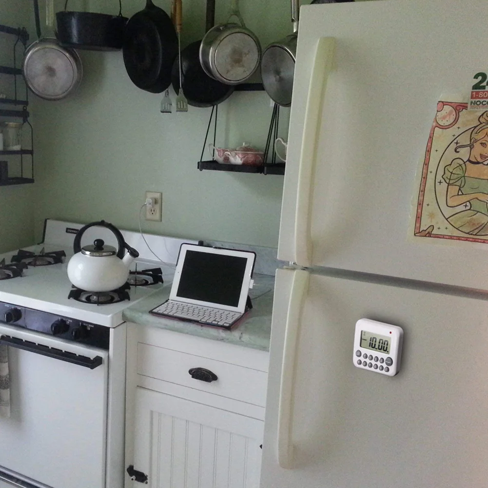 Кухонный таймер на батарейках практичная Подставка Кронштейн ЖК-экран часы для приготовления пищи отсчитывает вниз Магнитная цифровая кнопка рабочего стола
