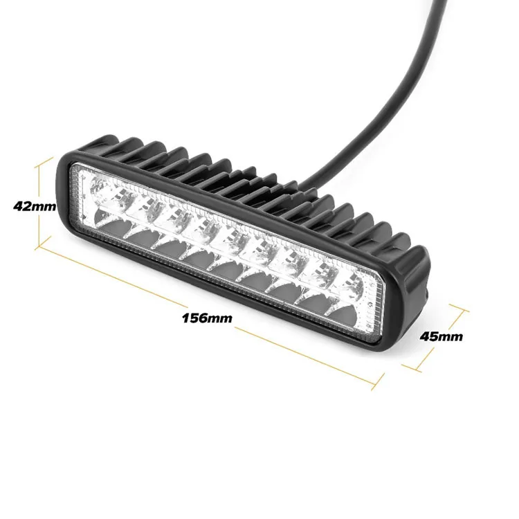 Cross Border for New Style Car LED Line-styled 18w Work Light Yellow White Double Color Spotlights SUV