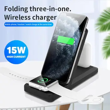 15ワットチーワイヤレス充電器は、高速アップル腕時計5 4 airpodsためのプロ