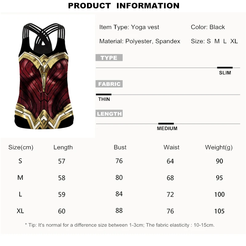 Yoga Top Yoga Shirt Sports Shirt Sports Tank Summer Sleeveless Shirt Women Sport Vest Superhero 3D Print Yoga Tops