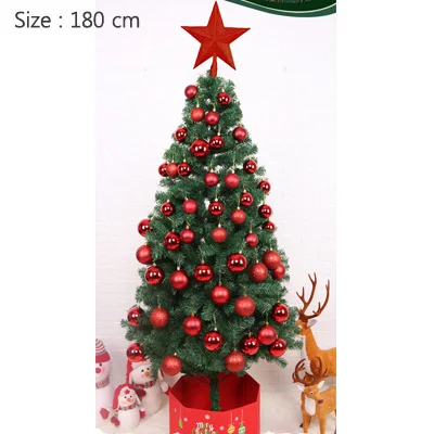 180cm Red Искусственный шар для рождественской елки, набор, креативное украшение для дома, аксессуары, рождественские украшения для дома, фигурка елки, орнамент - Цвет: 180cm Red