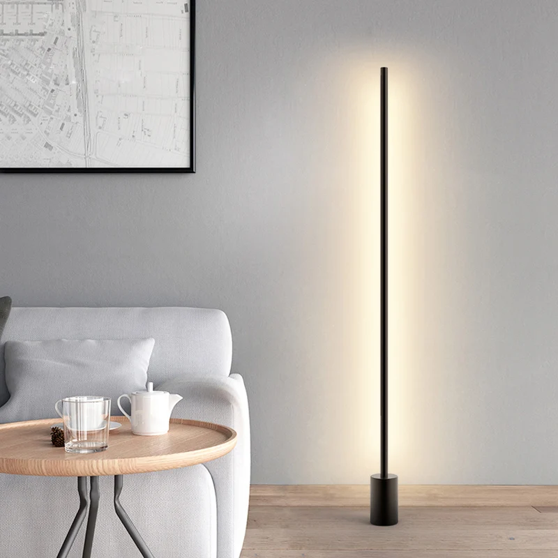 

Post Modern Simple LED Floor Lamp Nordic Fashion Living Room Bedroom Bdeside Creative Sanding Lights Sofa ShopLighting Fixtures