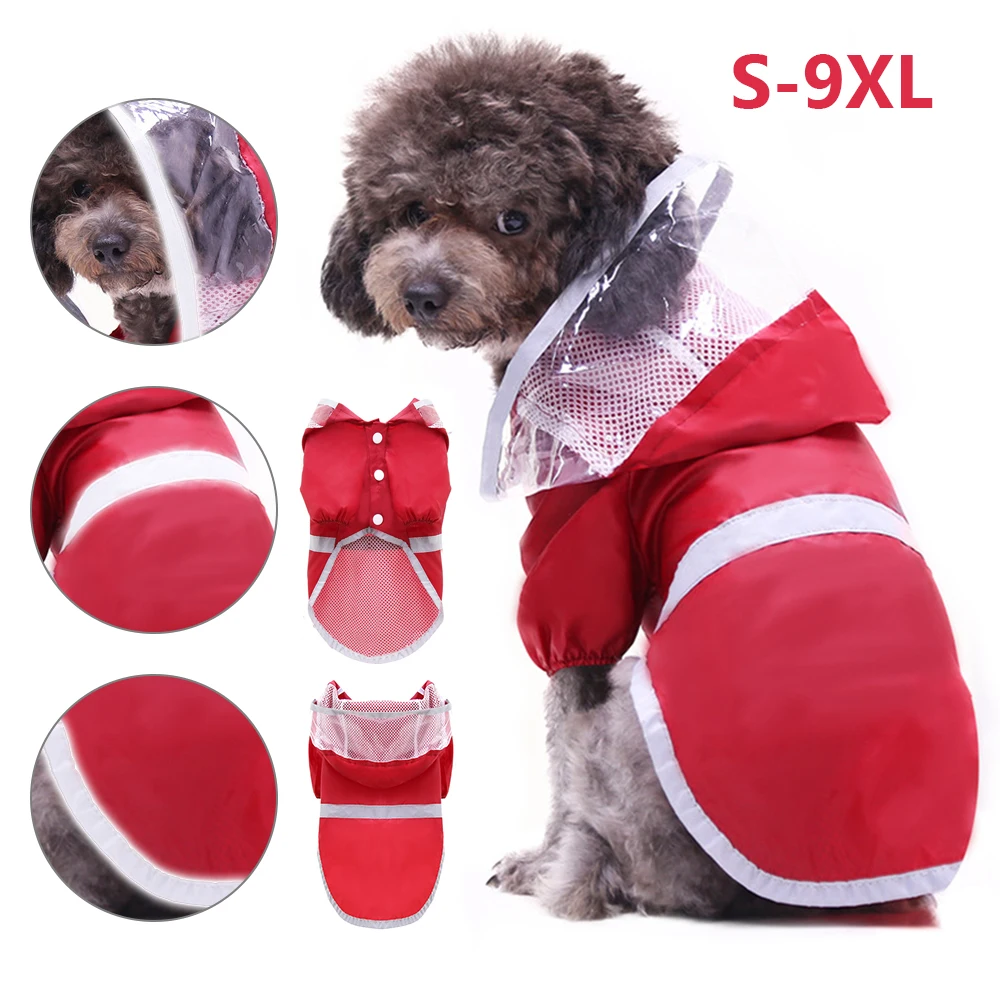 Dog Raincoat big Medium-sized Dogs Pet Waterproof Clothing Jacket Clothes Puppy | Дом и сад