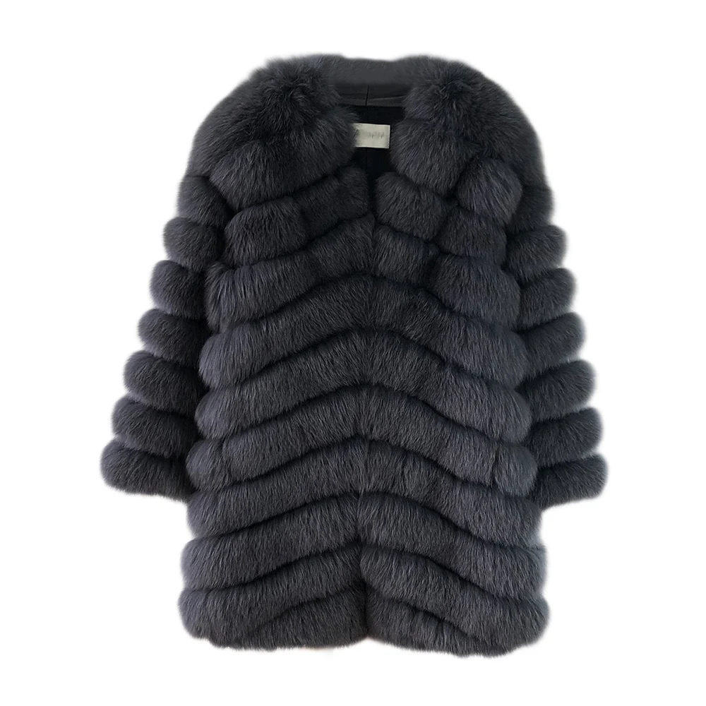 Womens Fur Coats Customize Luxury Fluffy Jacket Women 2020 Fashion Thick Warm Winter Long Big Real Fox Coat Ladies | Женская одежда
