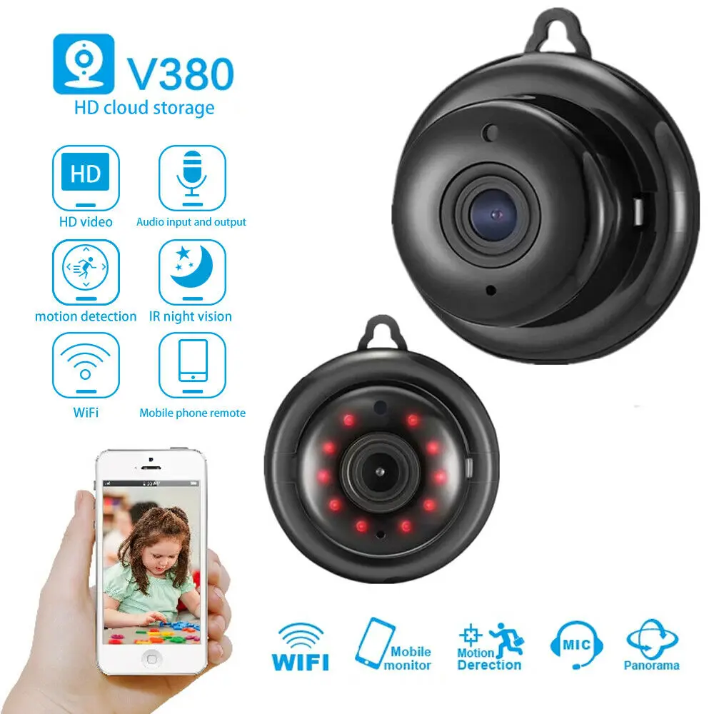 

HD Mini WiFi IP Camera Home Security Camera IP CCTV Surveillance IR Night Vision Motion Detect Baby Monitor P2P Camera