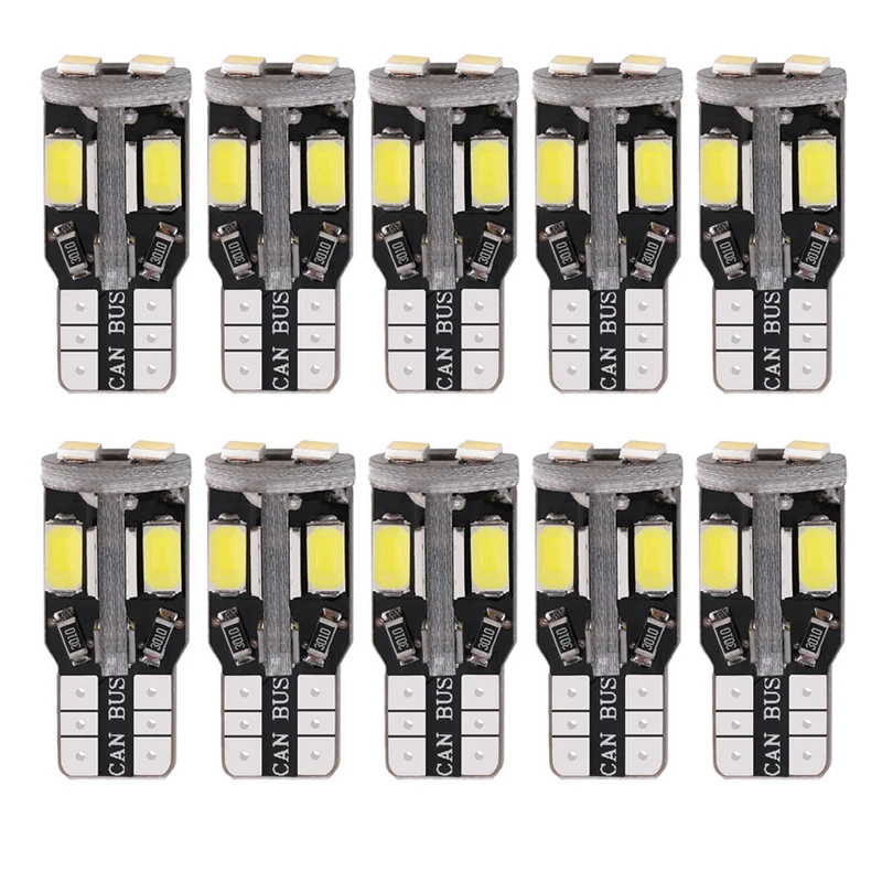 10 шт. T10 W5W 168 194 Светодиодный лампочки Canbus 5630 10SMD для боковых габаритных инструмент: