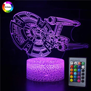 

16 Colors Change 3D Lamp Illusion Night Light Star Wars Remote Control LED Table Light Bedroom Decoration Gifts for Children