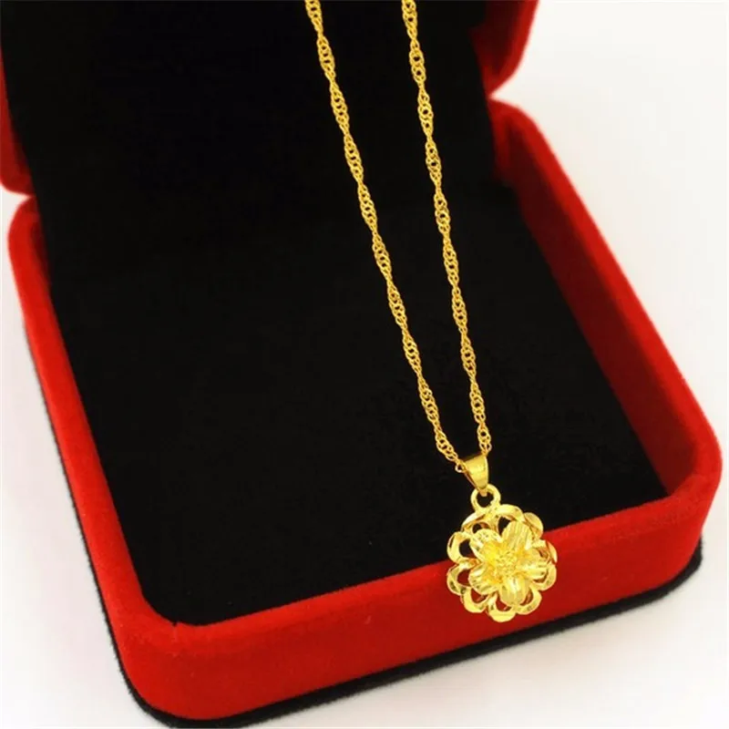 

High Quality Exquisite Fashion Jewelry Rose Pendant Necklace Woman's Anniversary Birthday Gift Factory Direct Sales