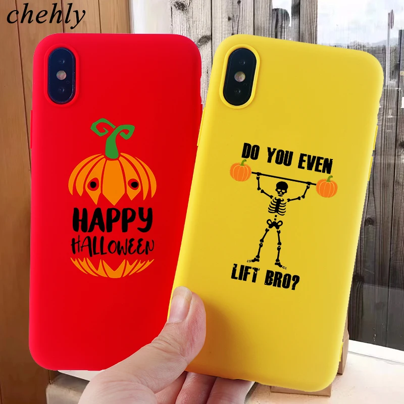 Чехол для телефона на Хэллоуин iPhone 6s 7 8 11 Plus Pro X XS Max XR чехлы с тыквой мягкие