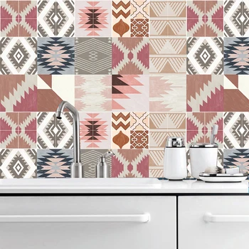 

Nordic Geometry Tile Stickers For Kitchen Bathroom PVC Self Adhesive Wall Stickers Living Room DIY Decor Wallpaper 30x150cm