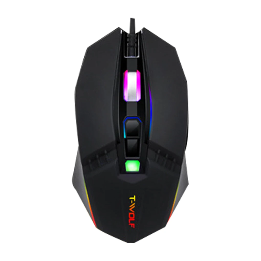 V8 компьютерная проводная мышь геймер 2400 dpi Регулируемая оптическая RGB подсветка офисные USB Мыши для ноутбуков