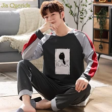 Пижамный комплект для мужчин из хлопка, мужские пижамы больших размеров 3xl 4xl 5xl, Спортивная Стильная мужская пижама с принтом черного кота, Мужская домашняя одежда