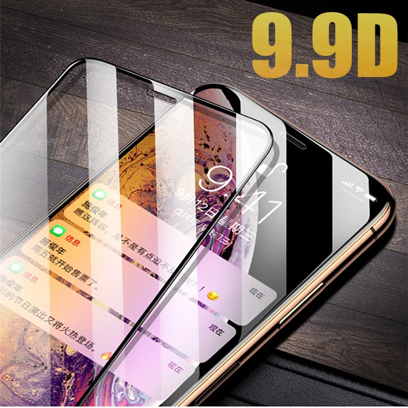 0 18 мм 9.9D полное покрытие Защитное стекло для iPhone X 10 XS Max XR на iphone 11 защита экрана Pro