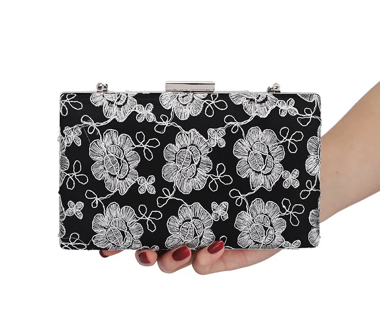 HandMade red blue Beaded Crystal handbags Women Evening Clutch Bag Metal Minaudiere Wedding Party Bridal Handbag Purse chain bag